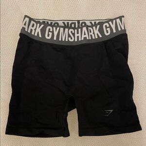 Gymshark Black Athletic Shorts with Gray Waistband